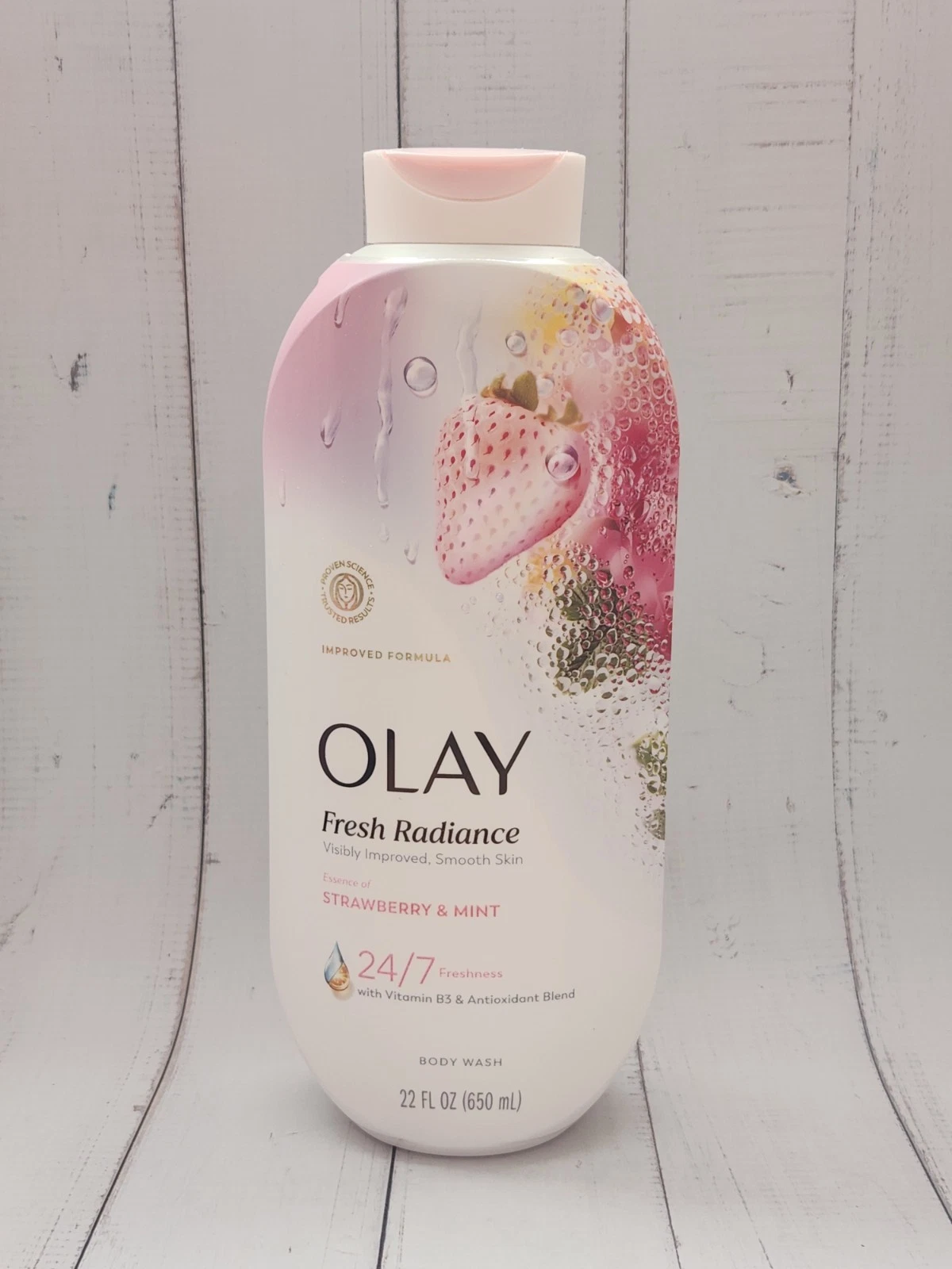 produit-olay fresh radiance strawberry & mint body wash with vitamin b3 – 35 oz /gel douche olay fresh radiance fraise & menthe à la vitamine b3 – 35 oz