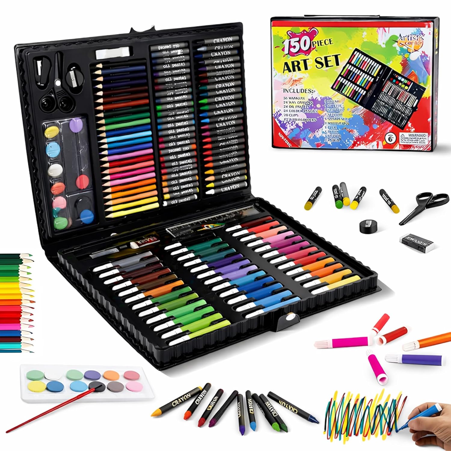 ART SET COLOUR BOX 150 PSC
