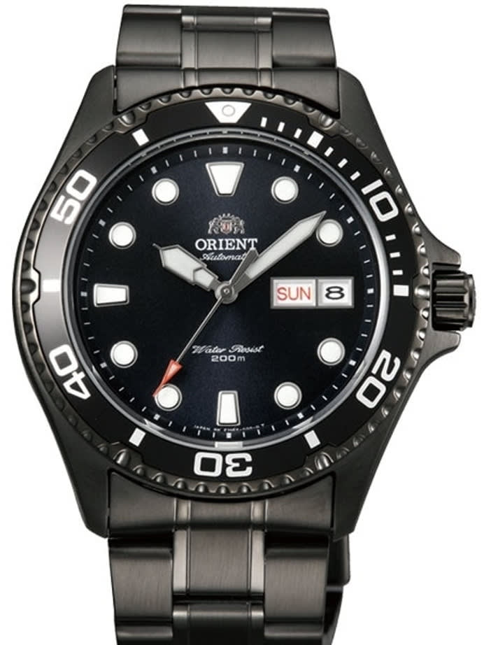 Scratch and Dent - Orient Ray Raven II Black PVD Automatic Dive Watch with Bracelet #AA02003B