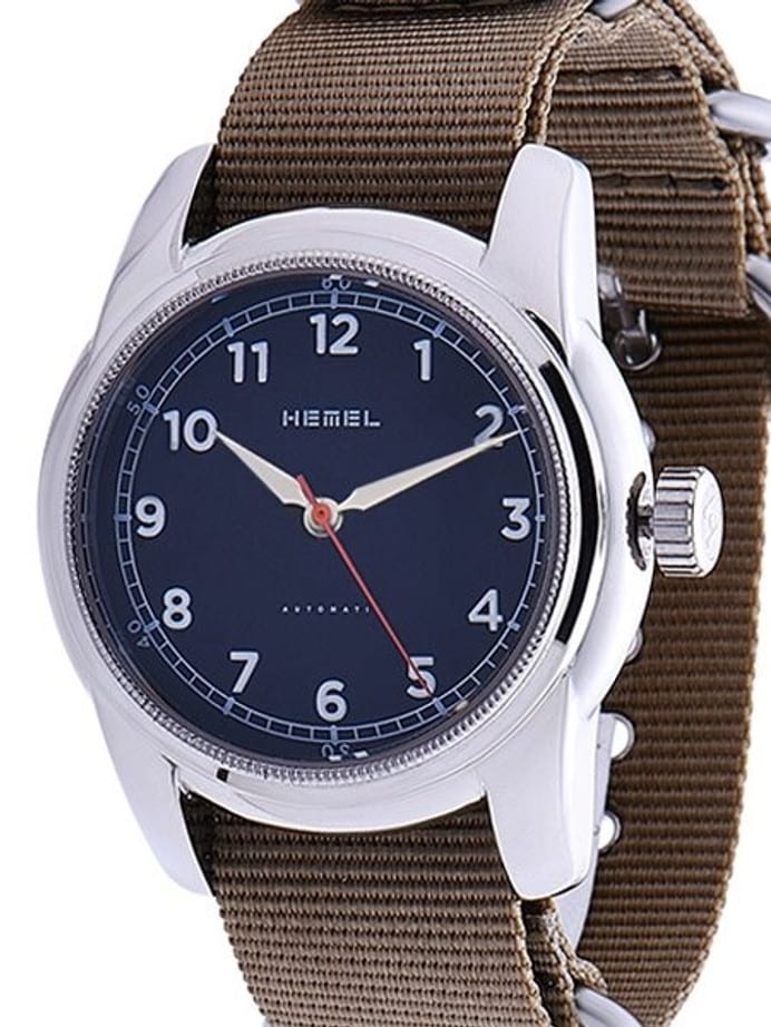 HEMEL Track Automatic Military-Styled Watch with Matte Black Dial and Sapphire Crystal #HM2