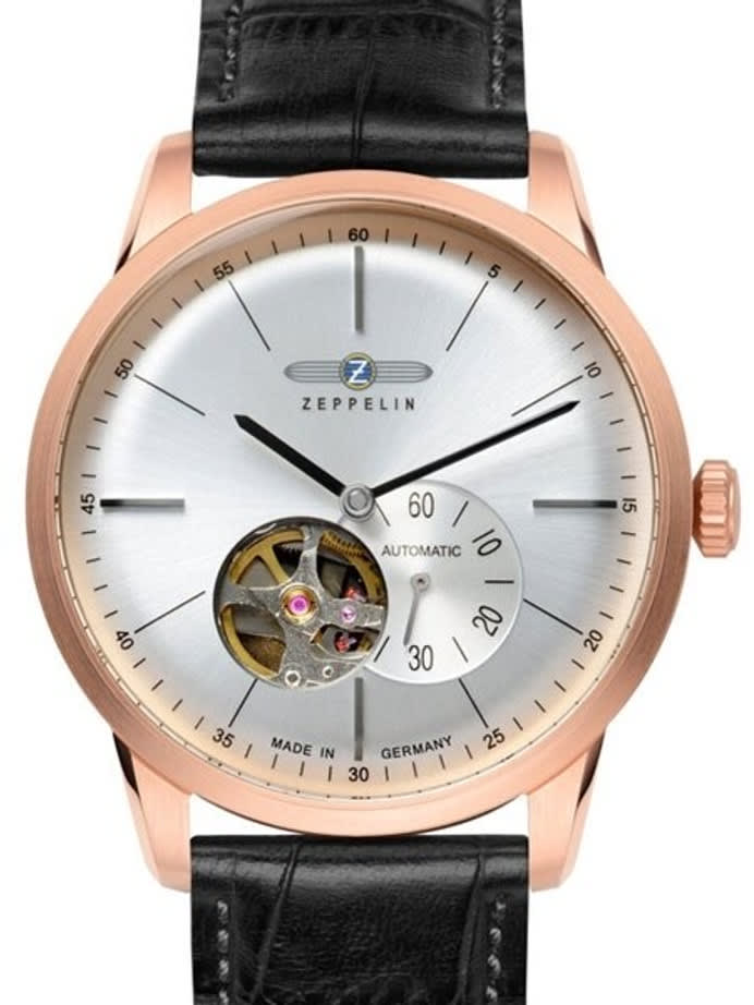 Graf Zeppelin Flatline Automatic Open-Heart Watch with Small Seconds #7362-4