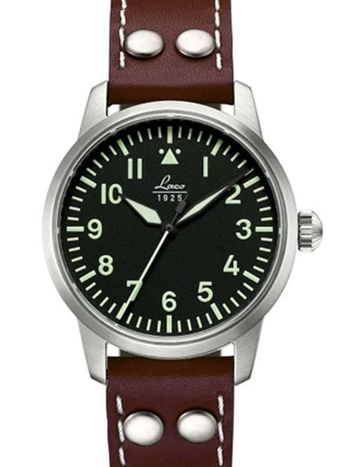 Laco 36mm Osaka Type A Dial Automatic Pilot Watch, New Sapphire Crystal #861798