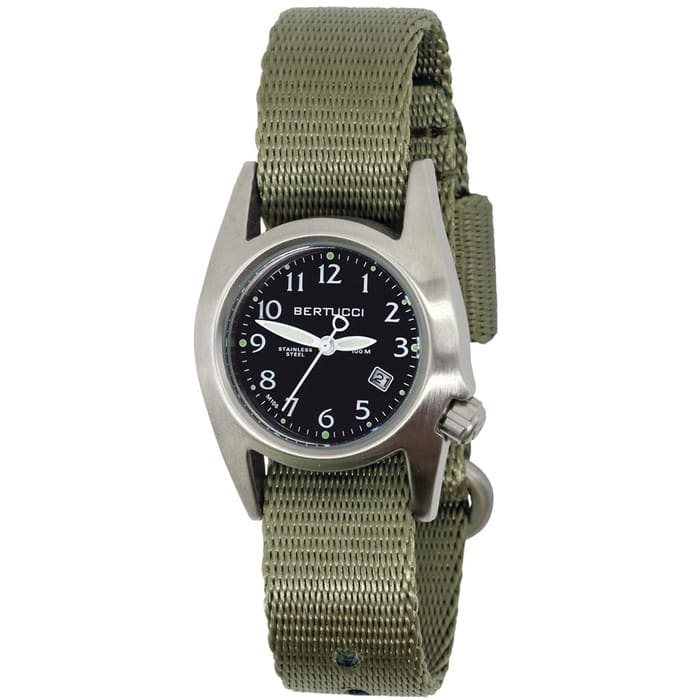 Bertucci M-1S Women's Stainless Steel Field Watch with a Nylon Strap #18012