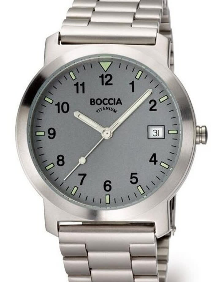 Boccia Thin Mens Quartz Watch with 37mm Titanium Case and Titanium Bracelet #3554-02