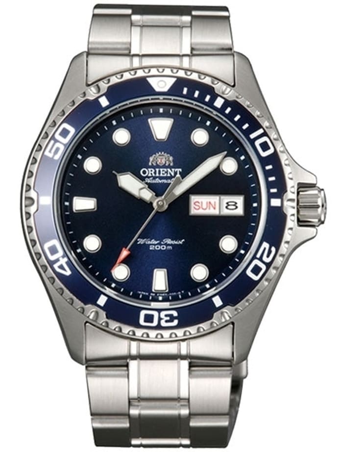 Scratch and Dent - Orient Ray II Blue Dial Automatic Dive Watch with SS Bracelet #AA02005D 10