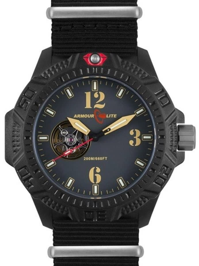 Armourlite Automatic Watch with Tritium Illumination, 47mm Polycarbonate Case and Military Strap #AL1201