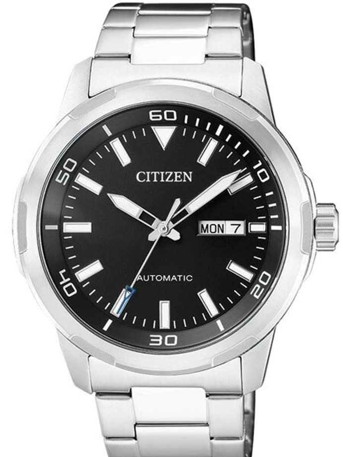 Citizen Automatic Black Dial Watch with Stainless Steel Bracelet #NH8370-86E