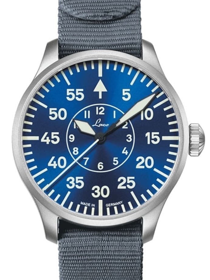 Laco 42mm Aachen Blaue Stunde Automatic Pilot Watch with Sapphire Crystal #862101