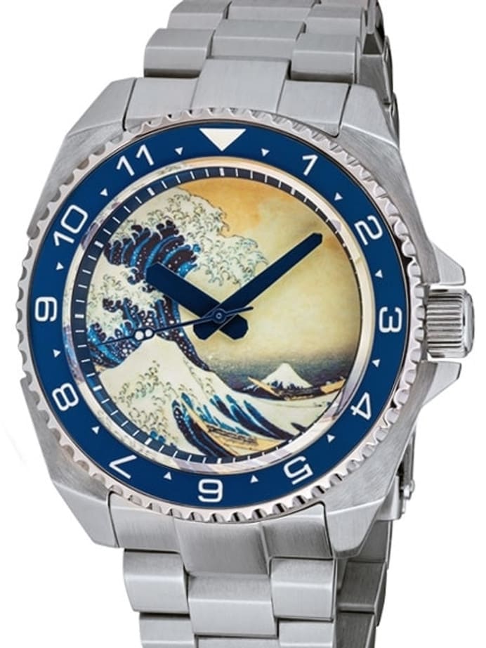 Islander Luminous Wave Dial Automatic Dive Watch with AR Double-Dome Sapphire Crystal, and Luminous Ceramic Bezel Insert #ISL-62