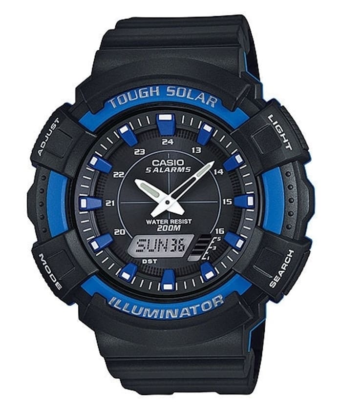 Casio Tough Solar-Light Powered Analog-Digital Watch with Alarm and Stopwatch #AD-S800-2A2V