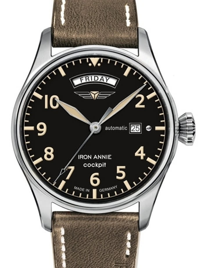 Iron Annie 42mm Cockpit Automatic Watch with Day and Date #5164-2