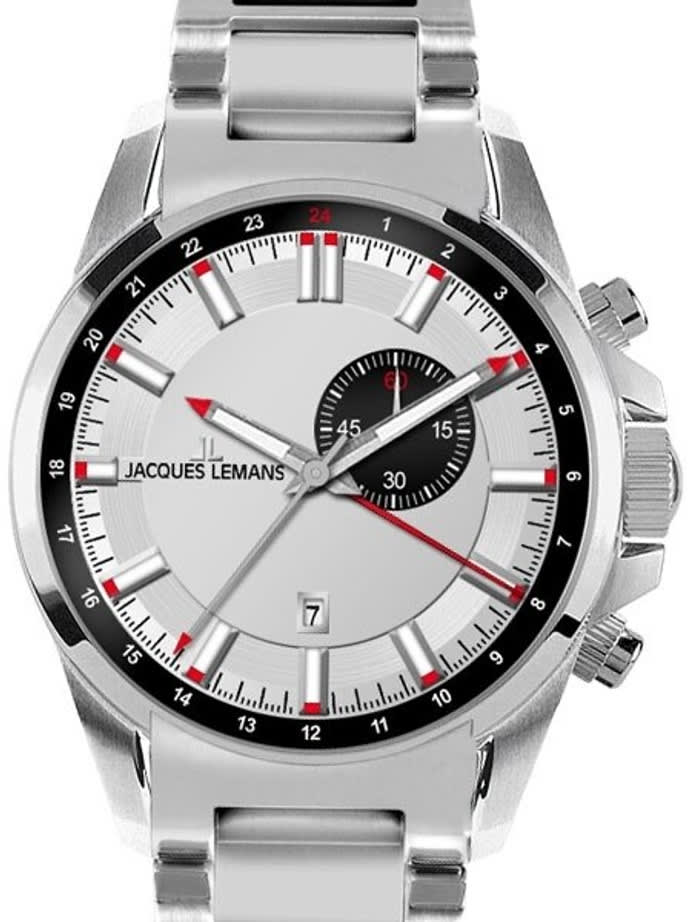 Jacques Lemans Liverpool Quartz GMT Watch with Alarm Funciton #1-1653E