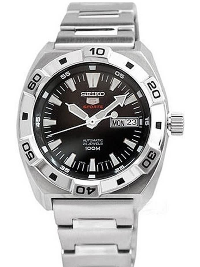 Seiko 40mm Sports 5 24-Jewel Automatic Watch with Day and Date Window #SRP281