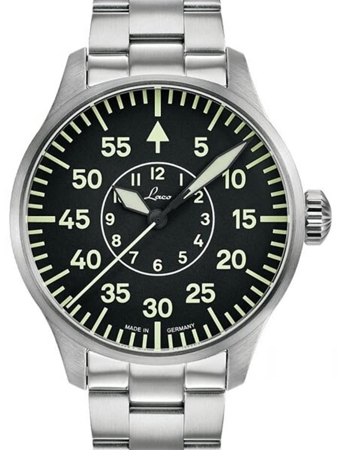 Laco 42mm Faro Type-B Dial Automatic Pilot Watch, Sapphire Crystal #861891