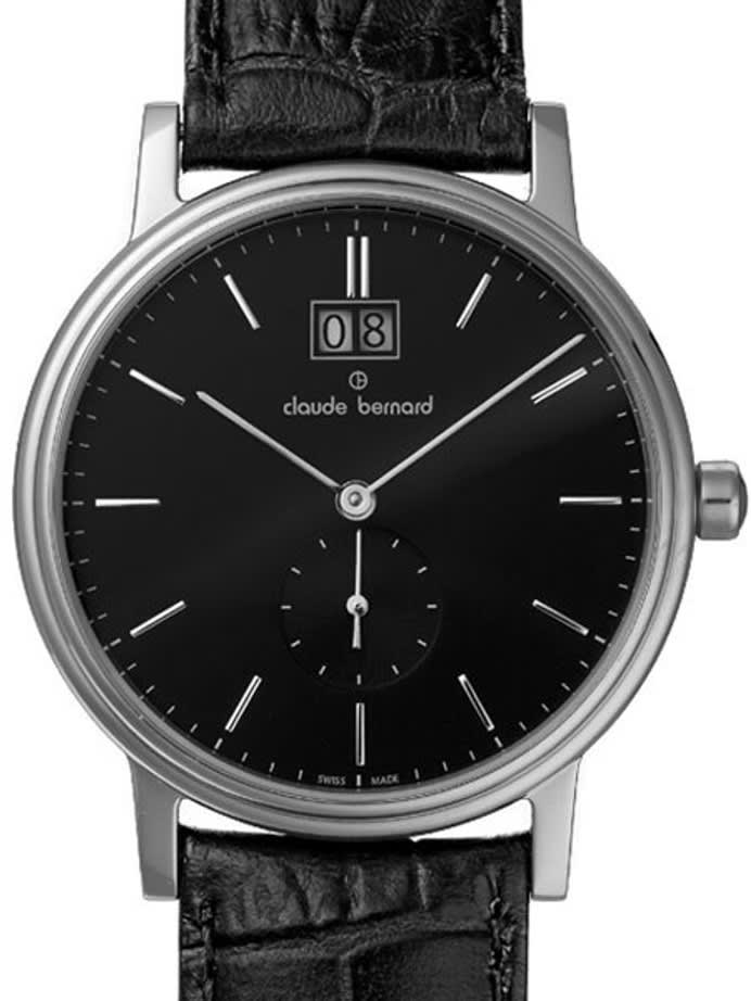 Claude Bernard Elegant and Thin Big Date Quartz Dress Watch #64010-3-NIN