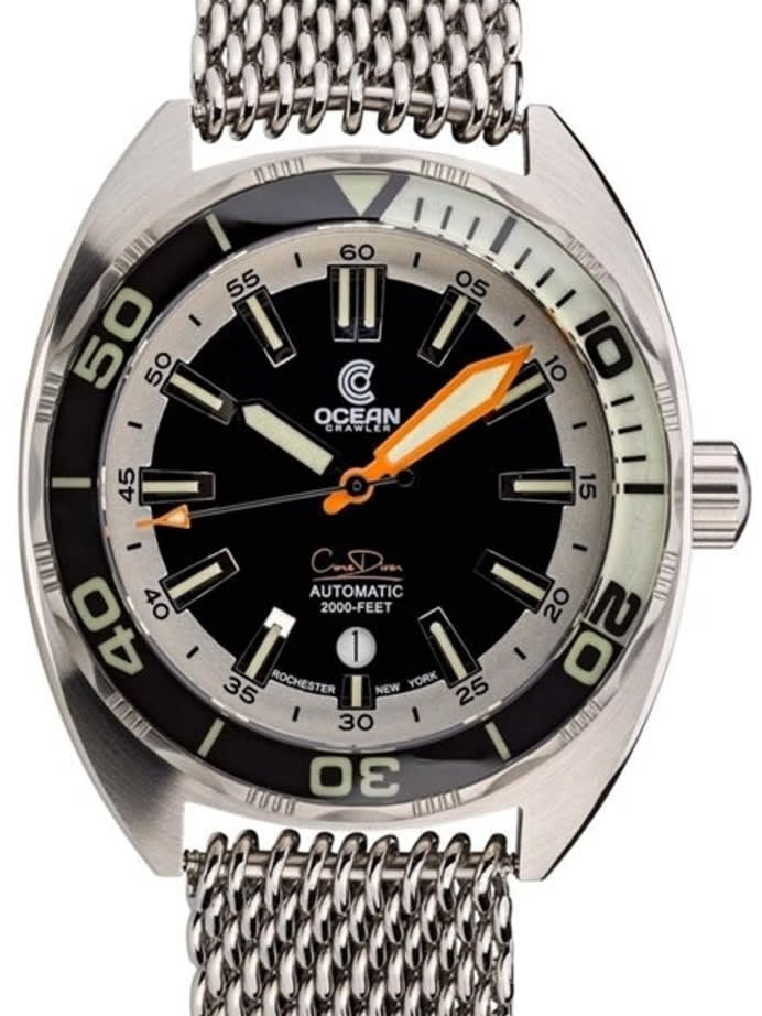 Ocean Crawler 600-Meter Core Swiss Automatic Dive Watch, with Luminous Sapphire Bezel Insert #1293