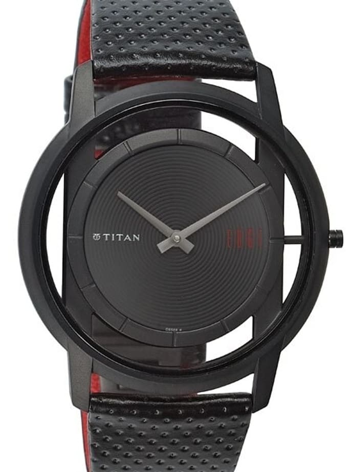 Titan Edge Dress Watch with Black PVD Titanium Case, Precision Quartz Movement and Sapphire Crystal #1577NL01
