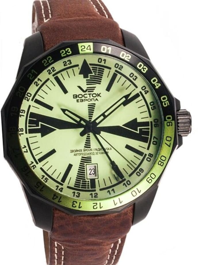 Vostok-Europe Radio Room, Dual Time Automatic Watch with Luminous Dial #2254224
