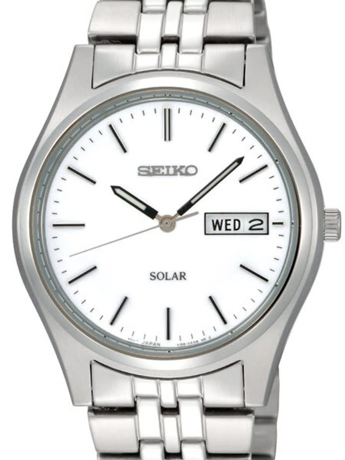 Seiko Core Series Solar Watch with 37mm Stainless Steel Case and Bracelet #SNE031