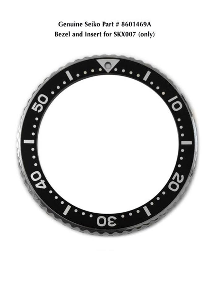 Genuine Seiko OEM SKX007 Bezel with Black Insert #8601469A