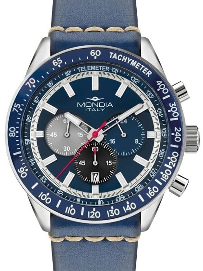 Mondia Madison Quartz Chronograph Watch with 24-Hour Sub-Dial #MI710SS-03BL-CP
