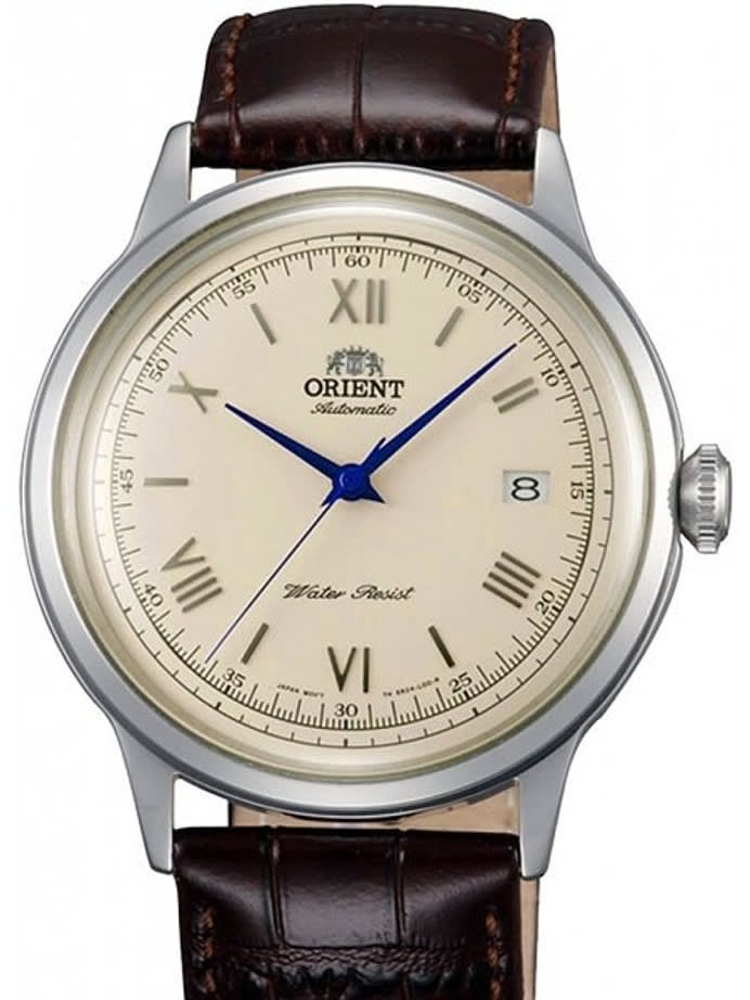 Scratch and Dent - Orient Bambino Automatic Dress Watch with Cream Dial, Vibrant Blue Hands #ER2400CN-SND3