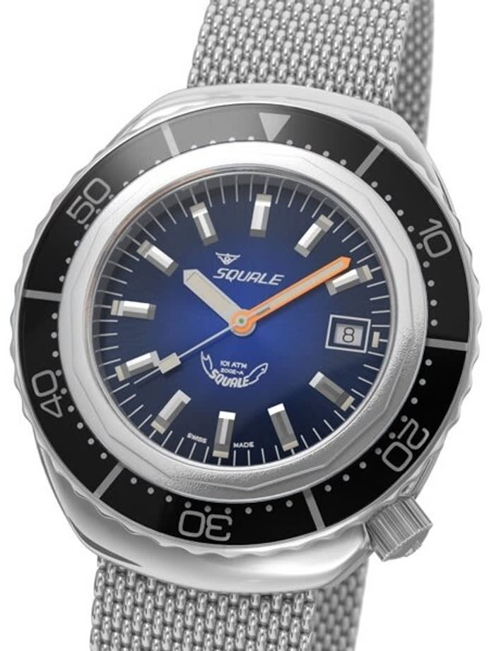 Squale 1000 meter Professional Swiss Automatic Dive watch with Sapphire Crystal #2002BLBK-S