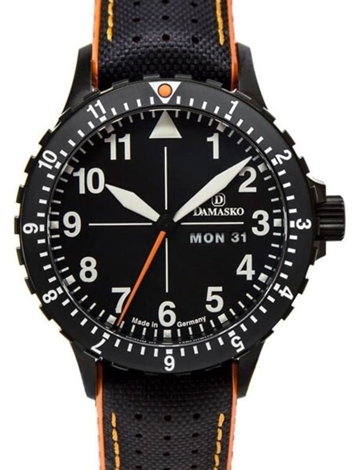 Damasko Swiss ETA Automatic with a Rotating 12-Hour Bezel and Black ion plated SS Case #DA42