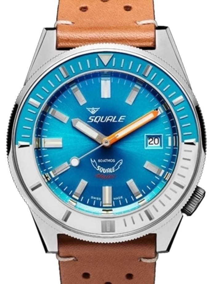 Squale Matic 600 meter Professional Swiss Automatic Dive watch with 44mm Polished Case #Matic-Blue-Pol