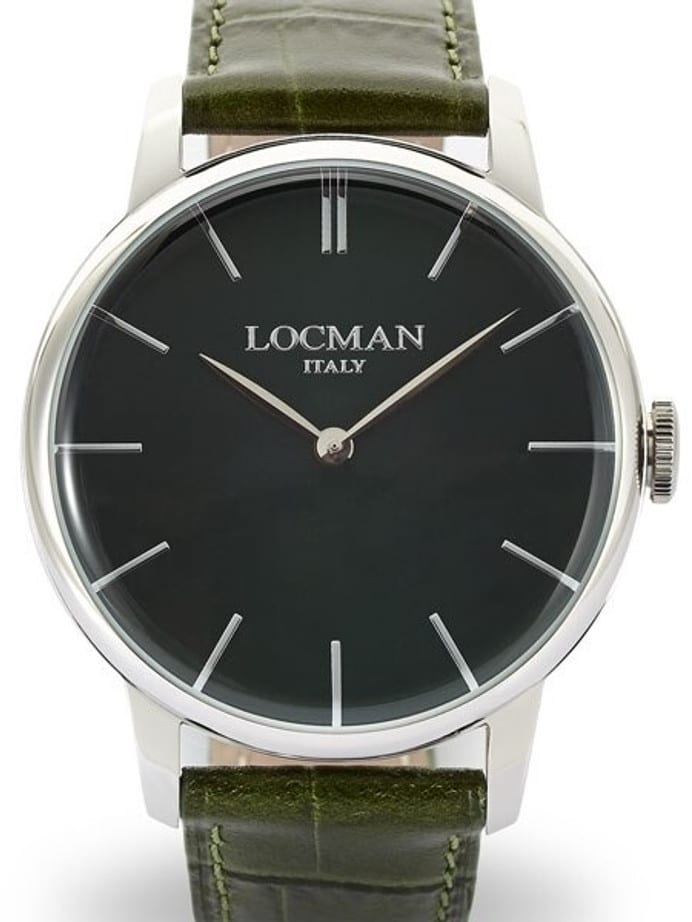 Locman 1960's Collection Elegant Quartz Dress Watch with 41mm Case #0251V03-00GRNKPG