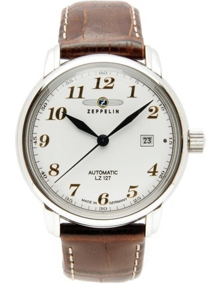 SCRATCH AND DENT - Graf Zeppelin Automatic, Date Watch with Gold Tone Applied Numbers #7656-1