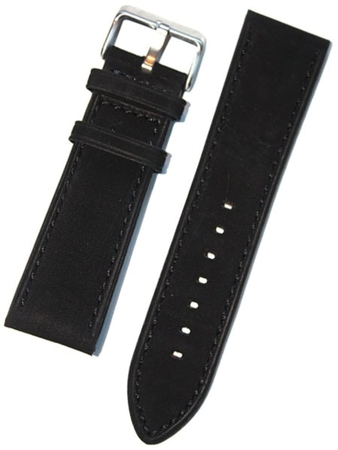 Panerai-Style Black Suede Leather Strap with Matching Stitching #EBV-03830