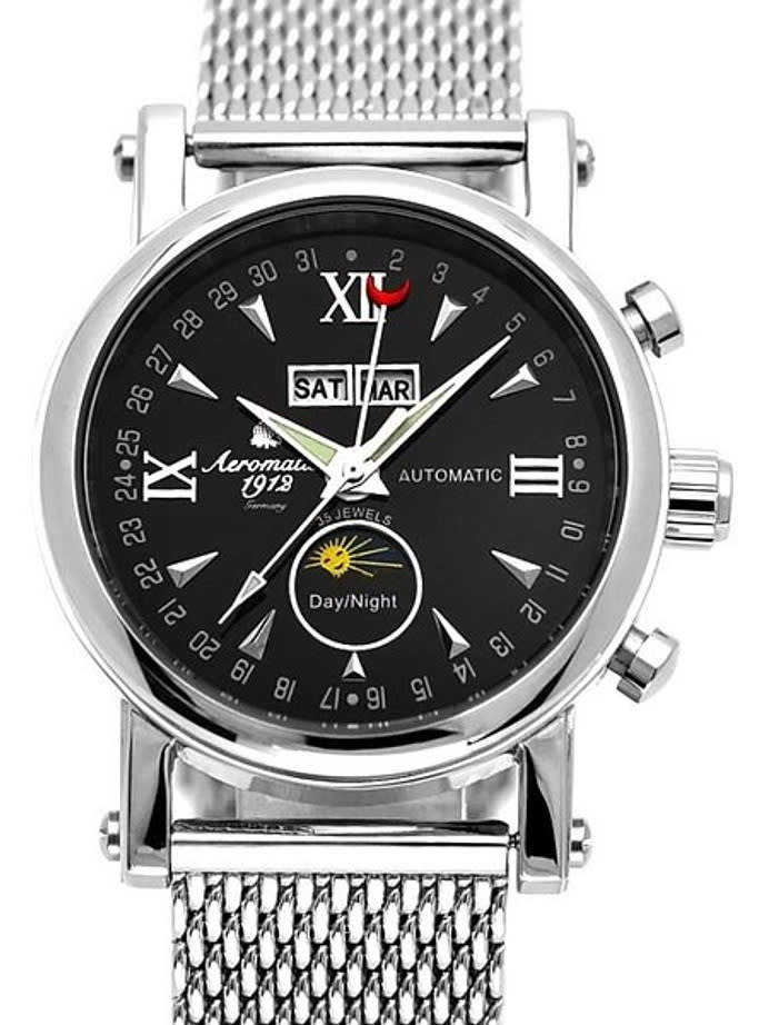 Aeromatic 1912 Automatic Calendar Watch with Day-Night Indicator #A1032MIL