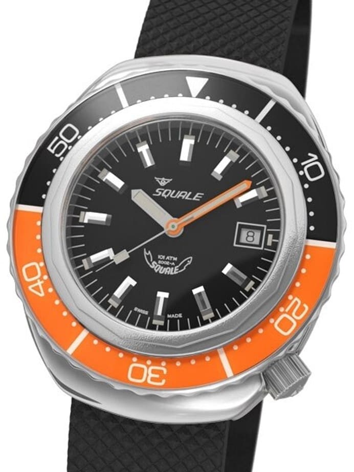 Squale 1000 meter Professional Swiss Automatic Dive watch with Sapphire Crystal #2002BKO-R