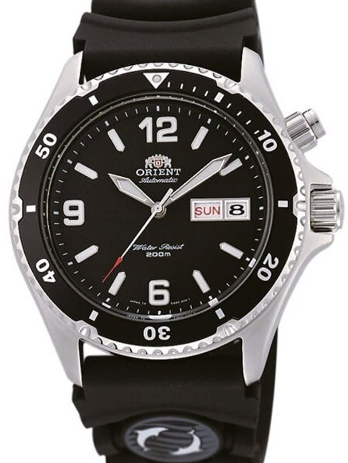 Scratch and Dent - Orient Mako Black Dial Automatic Dive Watch with Rubber Dive Strap #EM65004B 1