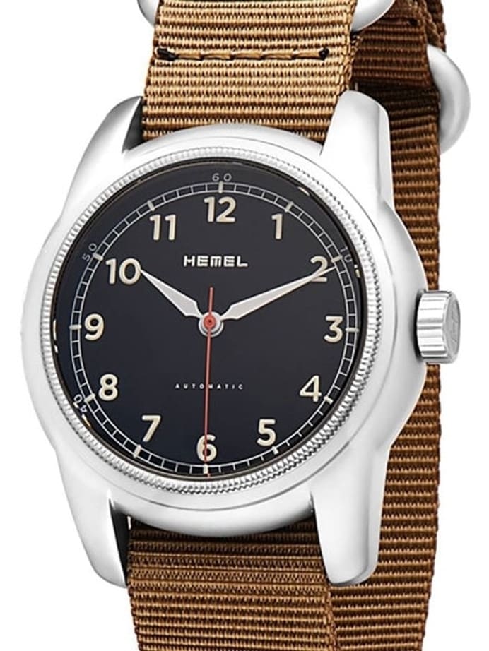 HEMEL Track Automatic Military-Styled Watch with Bead Blasted Case and Sapphire Crystal #HM2B
