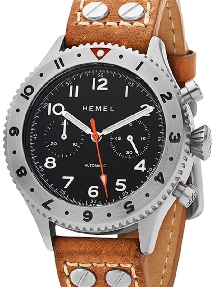 HEMEL 24 Automatic Chronograph Watch with GMT Bezel and Sapphire Crystal #HFT20-NE2