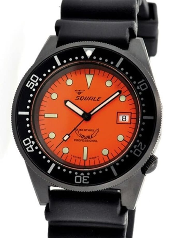 Squale 500 meter Professional Swiss Automatic Dive watch with Sapphire Crystal #1521-026-PVD-O