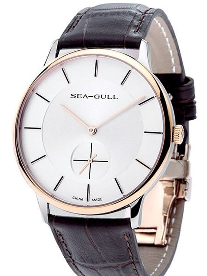 Sea-Gull 39mm Hand Wind Rose Goldtone Dress Watch with Sapphire Crystal #219.388