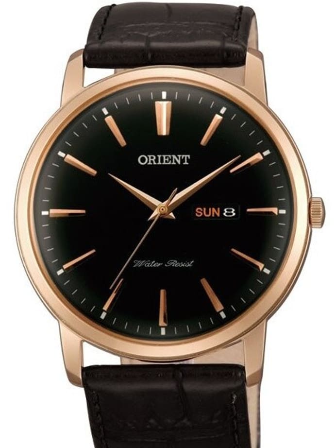 Orient Capital Quartz Rose Goldtone Dress Watch with Day and Date #UG1R004B