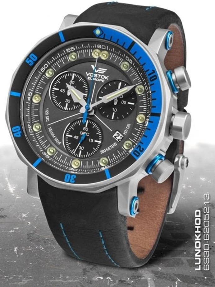 Vostok-Europe Lunokhod-2 Grand Quartz Chronograph Diver with Tritium Tubes #6205213