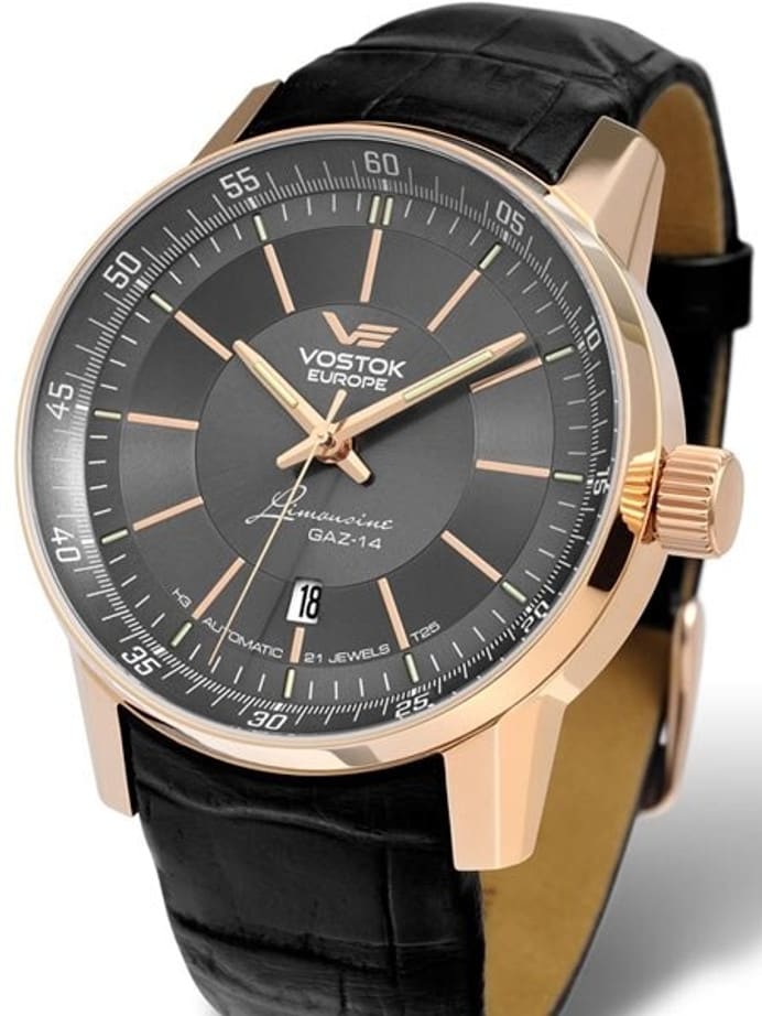 Vostok-Europe GAZ Limo Grey Dial Watch with Trigalight Illumination 5659139