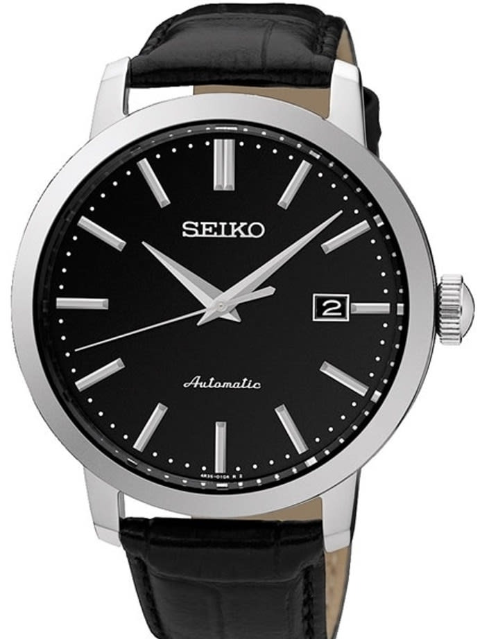 Seiko 23-Jewel Automatic Dress Watch with 42mm Case, Leather Strap #SRPA27