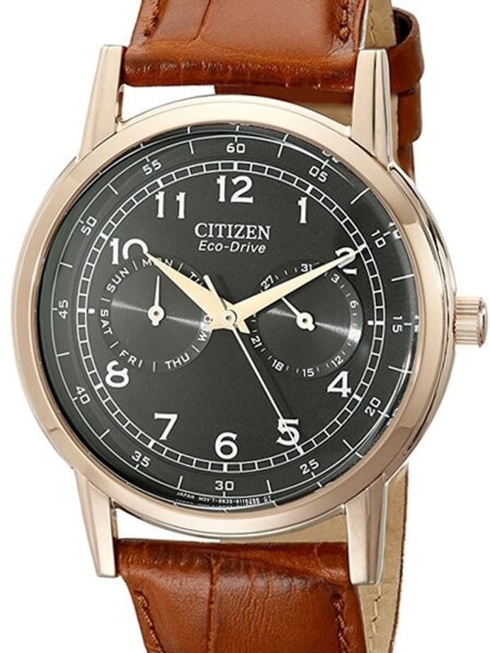 Citizen Rose Goldtone 42mm Eco-Drive Watch with Day-Date Sub-Dials #AO9003-08E