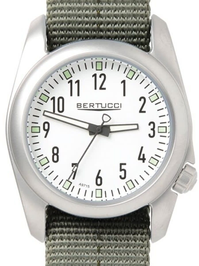 Bertucci Ventara Stainless Steel Field Watch with a DX3 Nylon Strap #11069