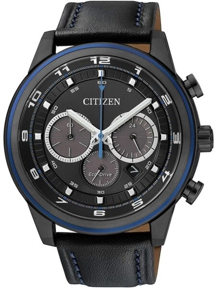 Citizen Eco-drive Chronograph Watch with Black Ion Plated Case #CA4036-03E