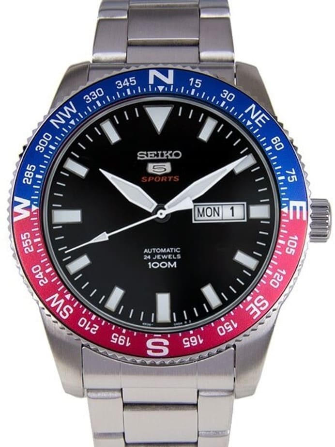 Scratch and Dent - Seiko 5 Sports 24-Jewel, Automatic with Rotating Compass Bezel #SRP661K1