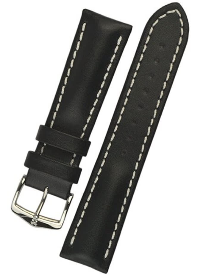 Hirsch Black Heavy Calf Leather Watch Strap #014750-50