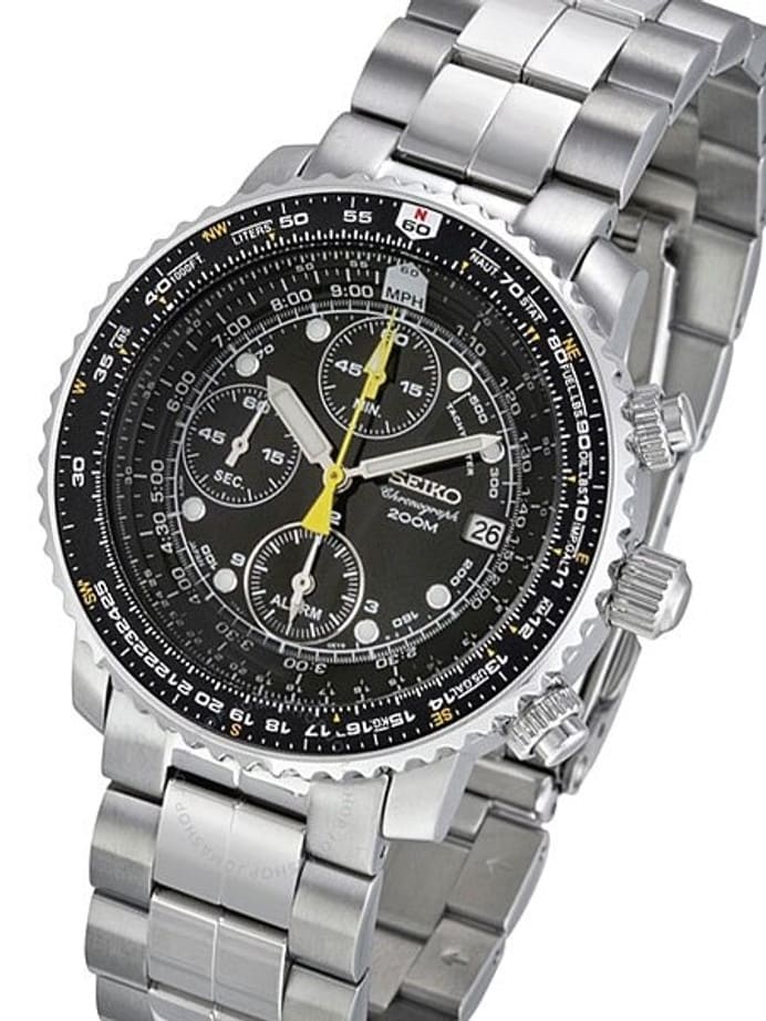 Scratch and Dent - Seiko SNA411P1 Quartz Flightmaster Chronograph Watch with Alarm Function 1