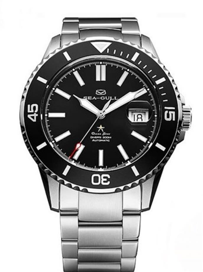 Scratch and Dent - Sea-Gull 44mm Ocean Star Automatic Dive Watch with Sapphire Crystal #816.523blk